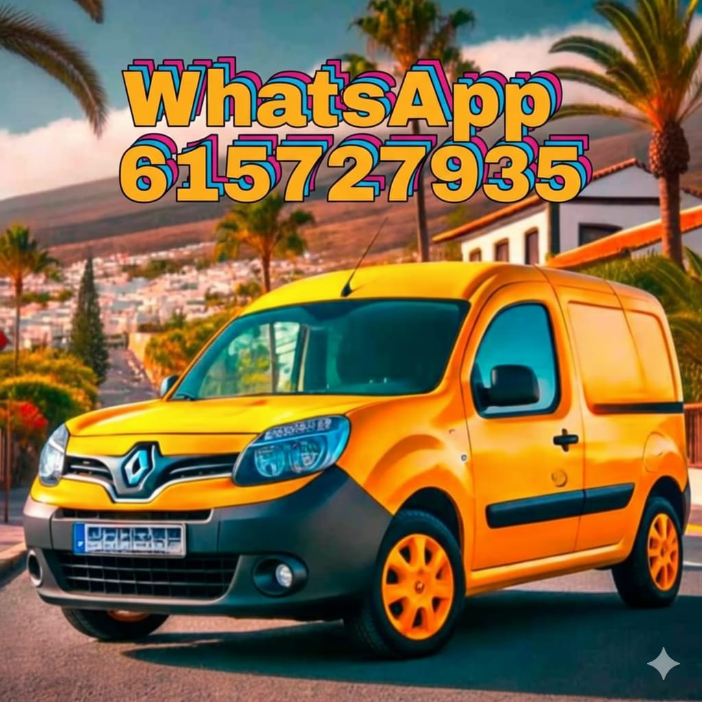 Furgoneta Renault Kangoo amarilla para portes en Tenerife